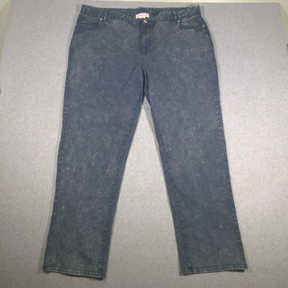 Coldwater Creek Jeans Womens 18W Plus Blue Acid Wash Straight Leg Comfort Denim